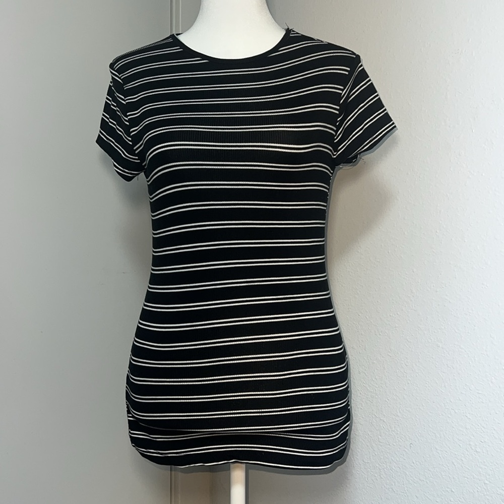 Rue 21 Black and White Stripe‎ T Shirt
